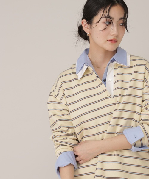 GLOBAL WORK（グローバルワーク）の「マルチボーダースウェット/641588（スウェット・レディース・ネイビー/グリーン/イエロー系・FREE）」の11枚目の写真