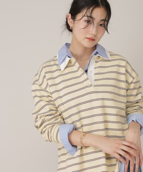 GLOBAL WORK（グローバルワーク）の「マルチボーダースウェット/641588（スウェット・レディース・ネイビー/グリーン/イエロー系・FREE）」の12枚目の写真