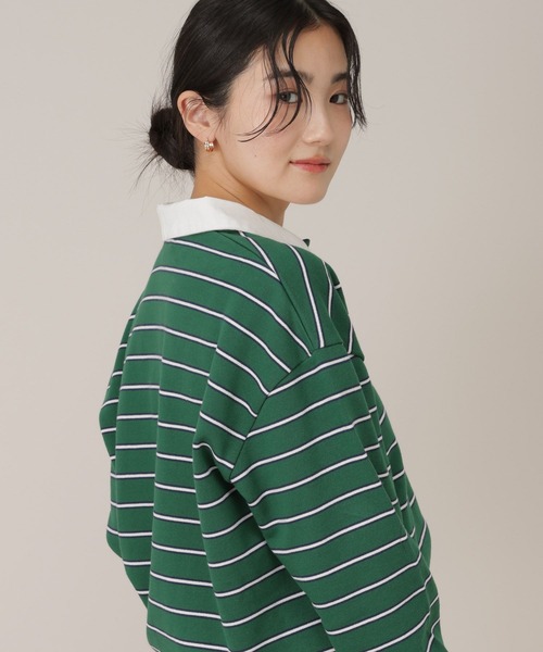 GLOBAL WORK（グローバルワーク）の「マルチボーダースウェット/641588（スウェット・レディース・ネイビー/グリーン/イエロー系・FREE）」の19枚目の写真