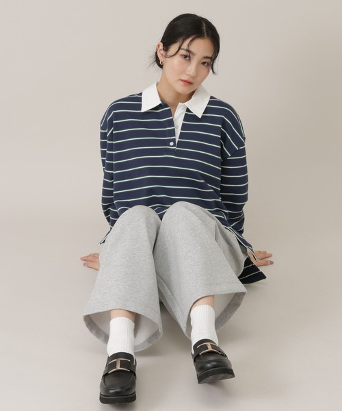 GLOBAL WORK（グローバルワーク）の「マルチボーダースウェット/641588（スウェット・レディース・ネイビー/グリーン/イエロー系・FREE）」の20枚目の写真