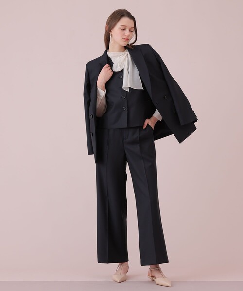ANAYI（アナイ）の「ウールツイルシングルジレ〈セットアップ対応商品〉（その他アウター・レディース・ネイビー/チャコールグレー・38/36）」の11枚目の写真
