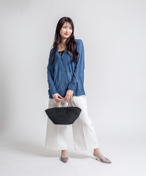 COTTO（コトゥー）の「【COTTO】舟形　かごバッグ　アバカ素材　リング持ち手（かごバッグ・レディース・ブラック×ブラック/ベージュ×ブラック・FREE）」の12枚目の写真