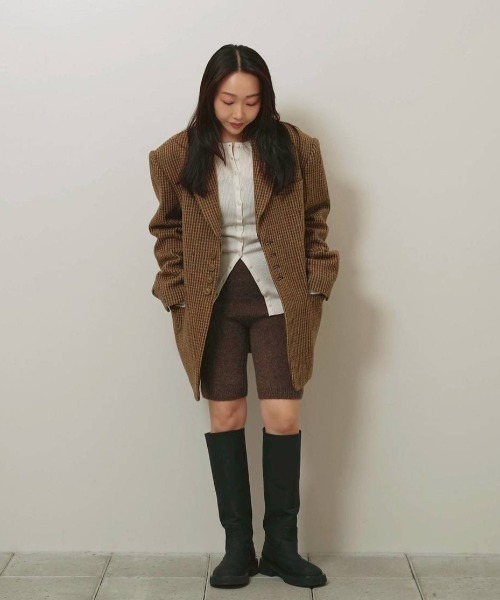 TODAYFUL(トゥデイフル)の「Silkwool Knit Cardigan(カーディガン/ボレロ・レディース・ダークブラウン/キナリ/チャコールグレー・FREE)」の5枚目の写真
