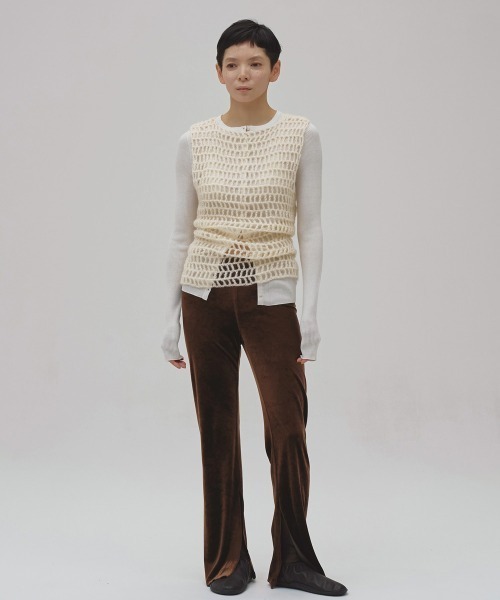 TODAYFUL(トゥデイフル)の「Silkwool Knit Cardigan(カーディガン/ボレロ・レディース・ダークブラウン/キナリ/チャコールグレー・FREE)」の10枚目の写真