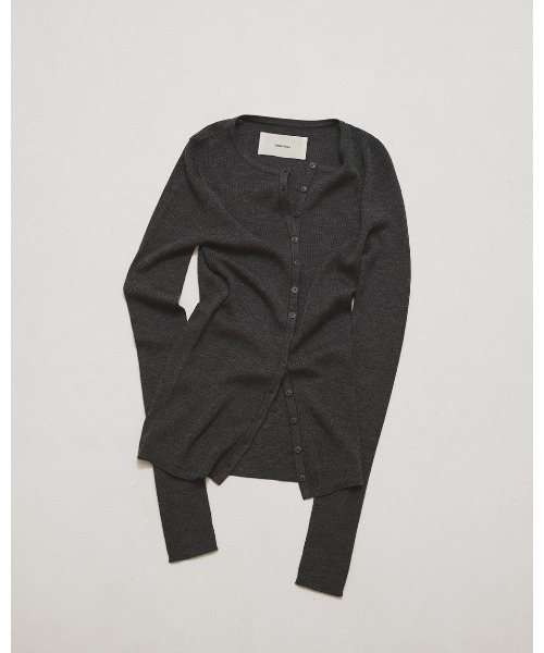 TODAYFUL(トゥデイフル)の「Silkwool Knit Cardigan(カーディガン/ボレロ・レディース・ダークブラウン/キナリ/チャコールグレー・FREE)」の14枚目の写真