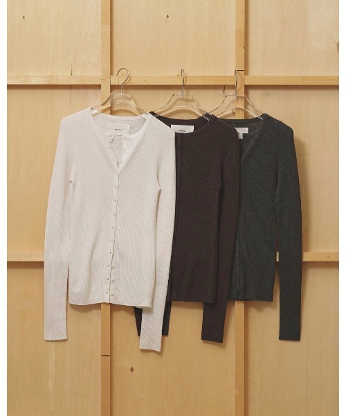 TODAYFUL(トゥデイフル)の「Silkwool Knit Cardigan(カーディガン/ボレロ・レディース・ダークブラウン/キナリ/チャコールグレー・FREE)」の18枚目の写真