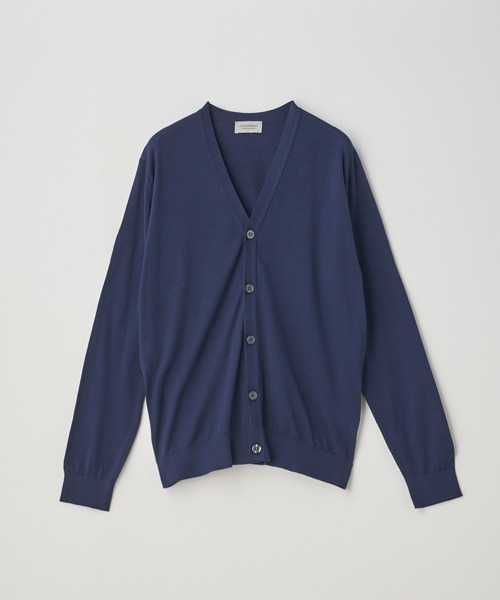 JOHN SMEDLEY(ジョンスメドレー)の「Vネック長袖コットンニットカーディガン(カーディガン/ボレロ・メンズ・ネイビー系1・S/M/L/XL)」の2枚目の写真