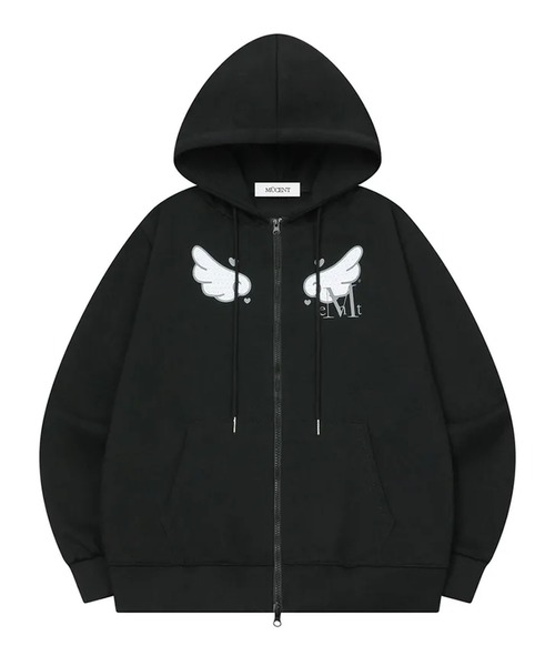 MUCENT(ムセント)の「◇MUCENT◇ブランド直輸入正規品/SYLPH DOT ANGEL HOOD ZIP-UP シルフドットエンジェルフードジップアップ 男女共用(パーカー・レディース・ブラック/グレー・FREE)」の1枚目の写真