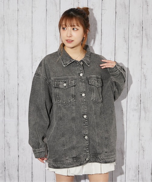 GORGE(ゴージ)の「デニムジャケット/オールシーズン/BIGシルエット/全3色(デニムジャケット・レディース・ネイビー/ブルー/ブラック・F)」の2枚目の写真