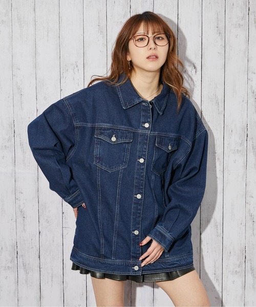 GORGE(ゴージ)の「デニムジャケット/オールシーズン/BIGシルエット/全3色(デニムジャケット・レディース・ネイビー/ブルー/ブラック・F)」の4枚目の写真