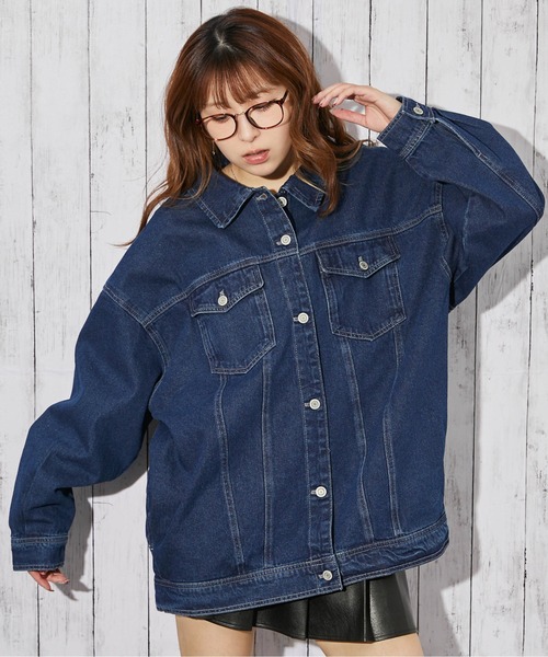 GORGE(ゴージ)の「デニムジャケット/オールシーズン/BIGシルエット/全3色(デニムジャケット・レディース・ネイビー/ブルー/ブラック・F)」の5枚目の写真