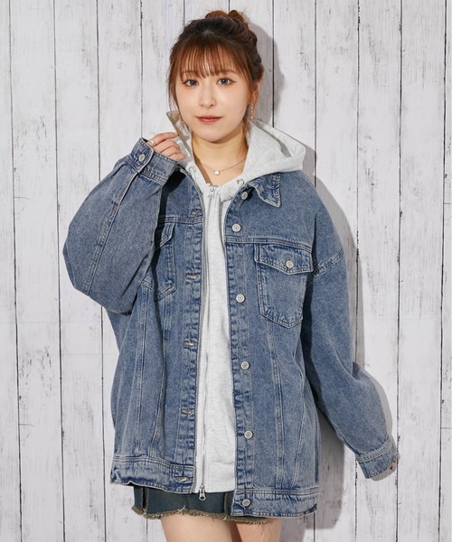 GORGE(ゴージ)の「デニムジャケット/オールシーズン/BIGシルエット/全3色(デニムジャケット・レディース・ネイビー/ブルー/ブラック・F)」の8枚目の写真