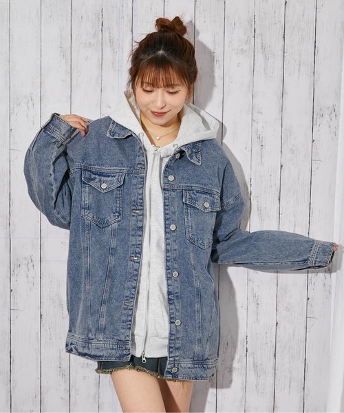 GORGE(ゴージ)の「デニムジャケット/オールシーズン/BIGシルエット/全3色(デニムジャケット・レディース・ネイビー/ブルー/ブラック・F)」の9枚目の写真