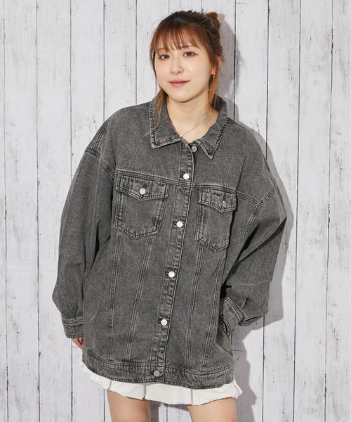 GORGE(ゴージ)の「デニムジャケット/オールシーズン/BIGシルエット/全3色(デニムジャケット・レディース・ネイビー/ブルー/ブラック・F)」の15枚目の写真