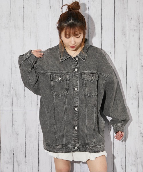 GORGE(ゴージ)の「デニムジャケット/オールシーズン/BIGシルエット/全3色(デニムジャケット・レディース・ネイビー/ブルー/ブラック・F)」の16枚目の写真