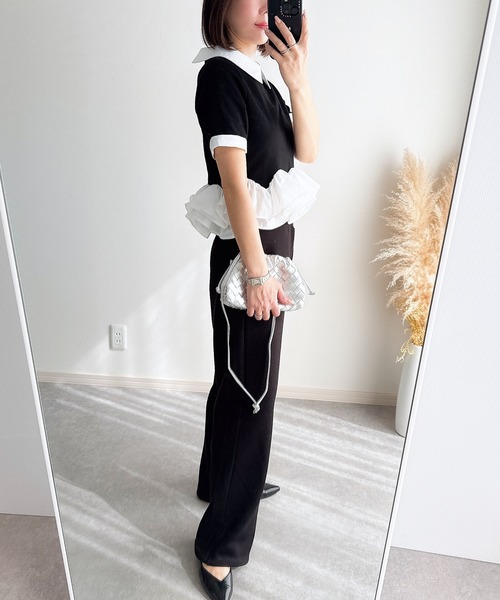 &. NOSTALGIA(アンドドットノスタルジア)の「【ZOZO限定】フリルヘムカラートップス(Tシャツ/カットソー・レディース・グレー/ブラック・M)」の7枚目の写真