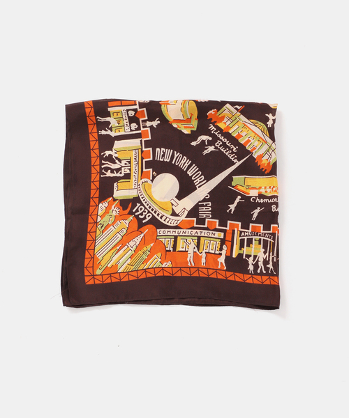 JOURNAL STANDARD relume（ジャーナルスタンダード　レリューム）の「シルクスカーフ ニューヨーク・ワールドフェア（バンダナ/スカーフ・メンズ・オレンジ・FREE）」の5枚目の写真