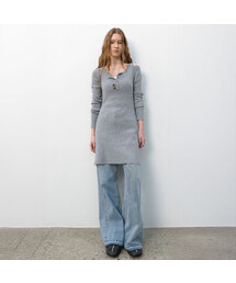 SHOULDER CUTOUT KNIT DRESS (OP-6313)