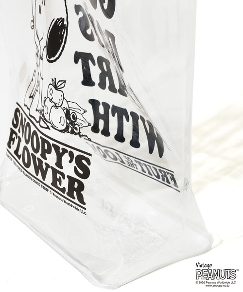 FRUIT OF THE LOOM(フルーツオブザルーム)の「FTL x PEANUTS PVCバッグ1 / ピーナッツ コラボ スヌーピー&フラワー(ハンドバッグ・メンズ・ホワイト・FREE)」の10枚目の写真