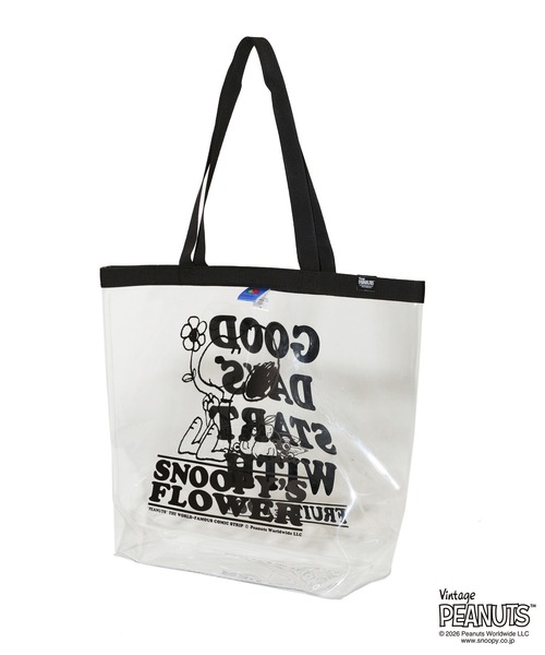 FRUIT OF THE LOOM(フルーツオブザルーム)の「FTL x PEANUTS PVCバッグ1 / ピーナッツ コラボ スヌーピー&フラワー(ハンドバッグ・メンズ・ホワイト・FREE)」の7枚目の写真