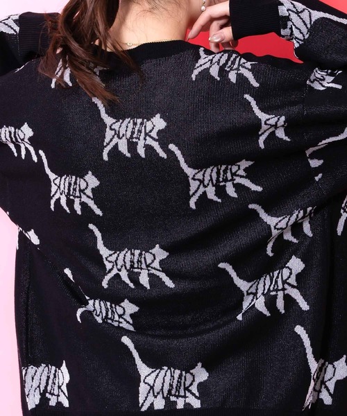 ScoLar(スカラー)の「161633:ネコスカラーUVジャガードカーディガン(カーディガン/ボレロ・レディース・オフホワイト/ブラック・M)」の8枚目の写真