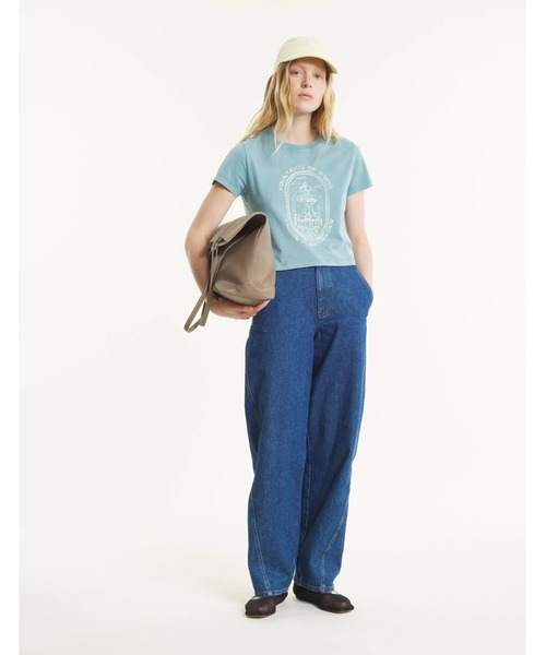 Maison Kitsune（メゾンキツネ）の「FOUNTAIN STAMP FADED BABY TEE-SHIRT（Tシャツ/カットソー・レディース・スカイブルー系・M/S/XS）」の3枚目の写真