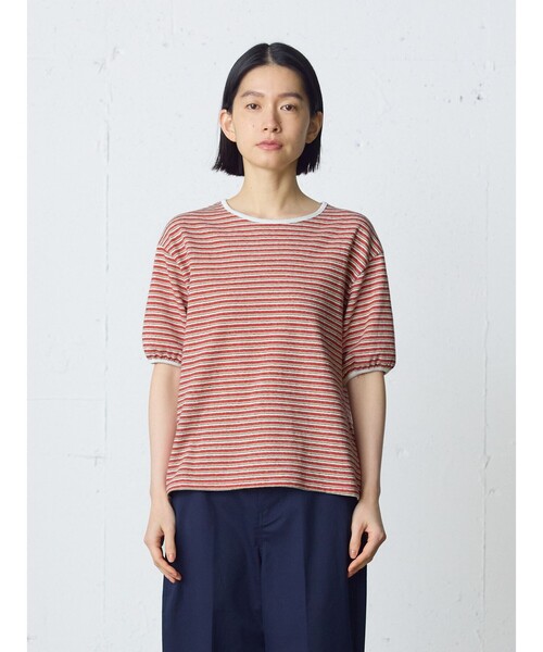 MidiUmi（ミディウミ）の「MidiUmi マルチボーダープルオーバー（Tシャツ/カットソー・レディース・グリーン/レッド・FREE）」の2枚目の写真