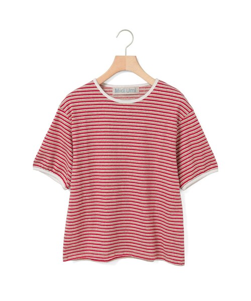 MidiUmi（ミディウミ）の「MidiUmi マルチボーダープルオーバー（Tシャツ/カットソー・レディース・グリーン/レッド・FREE）」の3枚目の写真