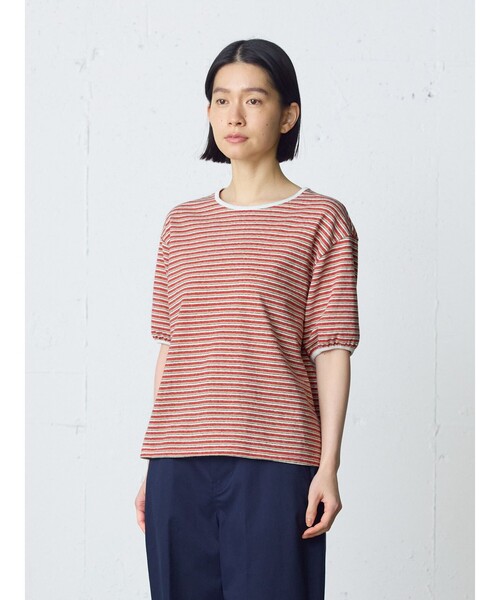 MidiUmi（ミディウミ）の「MidiUmi マルチボーダープルオーバー（Tシャツ/カットソー・レディース・グリーン/レッド・FREE）」の6枚目の写真