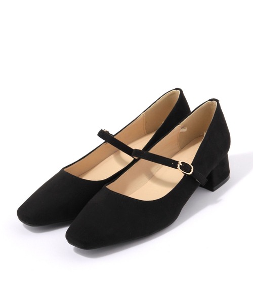 GLOBAL WORK（グローバルワーク）の「らくっションストラップヒールパンプス/641236（パンプス・レディース・シルバー/ブラック/ブラック系/ブラック系その他・LARGE/SMALL/MEDIUM）」の2枚目の写真