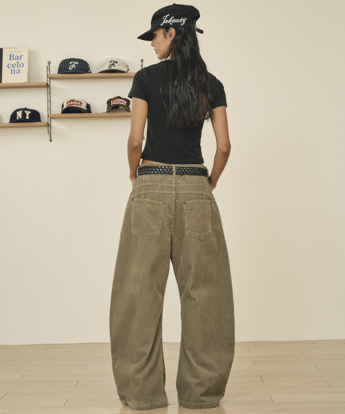 TAKEASY（テイクイージー）の「コーデュロイカーブドJパンツ（カーキ）（その他パンツ・メンズ・その他・SMALL/MEDIUM/LARGE/X-LARGE）」の5枚目の写真