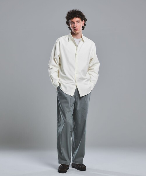 green label relaxing（グリーンレーベルリラクシング）の「リネンミックス W4 ワイド イージーパンツ -ストレッチ-（その他パンツ・メンズ・ダークグリーン/グレー系/ブラック・S/M/L/XL）」の19枚目の写真