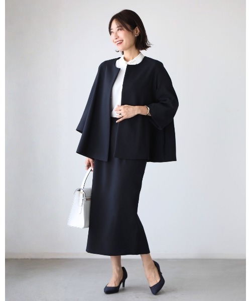 Ehre style（エーレスタイル）の「【2点セット】セレモニーに最適！今どきスーツ スカートVer. 脱！いつものスーツ（スーツセット・レディース・ネイビー/ベージュ/ブラック・S/XL/L/M）」の3枚目の写真