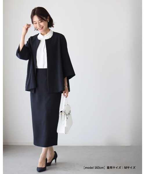 Ehre style（エーレスタイル）の「【2点セット】セレモニーに最適！今どきスーツ スカートVer. 脱！いつものスーツ（スーツセット・レディース・ネイビー/ベージュ/ブラック・S/XL/L/M）」の10枚目の写真