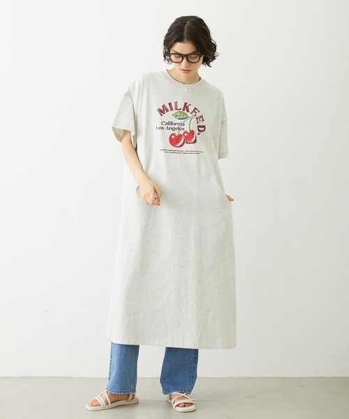 MILKFED.(ミルクフェド)の「RETRO CHERRY DRESS(ワンピース・レディース・オートミール/ブラック/オリーブ・ONE SIZE)」の3枚目の写真