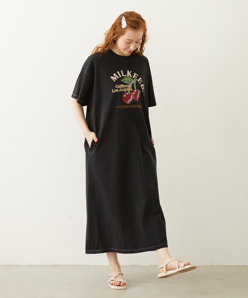 MILKFED.(ミルクフェド)の「RETRO CHERRY DRESS(ワンピース・レディース・オートミール/ブラック/オリーブ・ONE SIZE)」の7枚目の写真