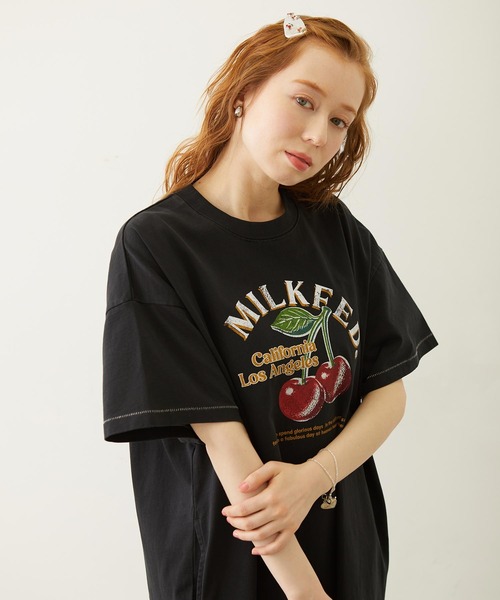 MILKFED.(ミルクフェド)の「RETRO CHERRY DRESS(ワンピース・レディース・オートミール/ブラック/オリーブ・ONE SIZE)」の14枚目の写真