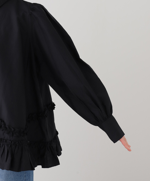 crinkle crinkle crinkle frill hem long sleeve shirts CC-4503