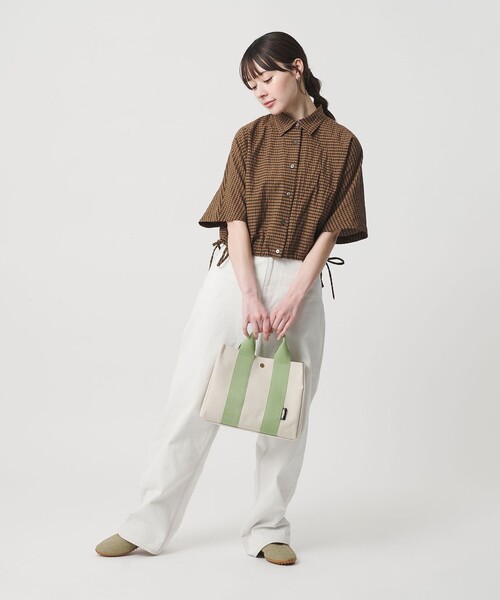 VIOLAd'ORO(ヴィオラドーロ)の「<VIOLAd’ORO>GINO キャンバス トートバッグ M(トートバッグ・レディース・ブラウン系/ライム・FREE)」の18枚目の写真
