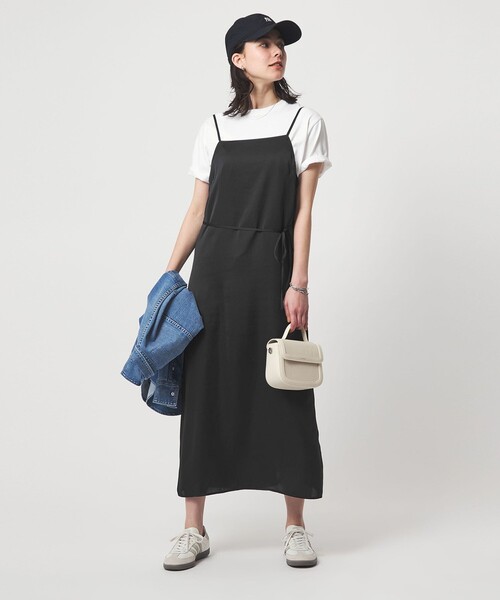 green label relaxing（グリーンレーベルリラクシング）の「ライトサテン キャミソール ワンピース（ワンピース・レディース・ブラック/オフホワイト/ダークブラウン・FREE）」の22枚目の写真