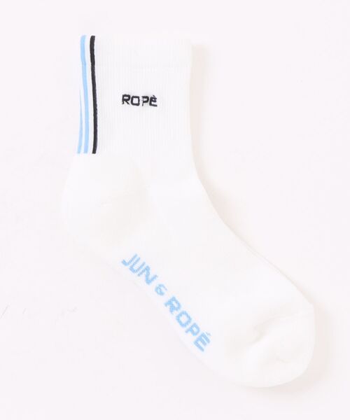 JUN&ROPE'（ジュンアンドロペ）の「ライン入りミドルソックス（ソックス/靴下・レディース・グレー/ブラック/ホワイト/ホワイト系その他・FREE）」の3枚目の写真