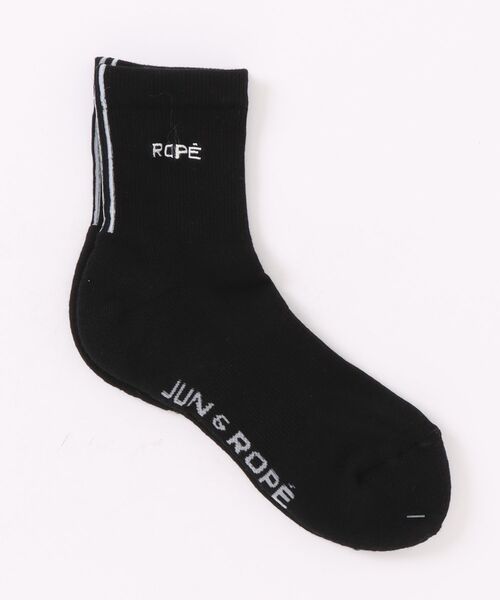 JUN&ROPE'（ジュンアンドロペ）の「ライン入りミドルソックス（ソックス/靴下・レディース・グレー/ブラック/ホワイト/ホワイト系その他・FREE）」の4枚目の写真
