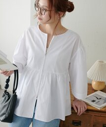 【WEB限定】ペプラムWジップシャツ