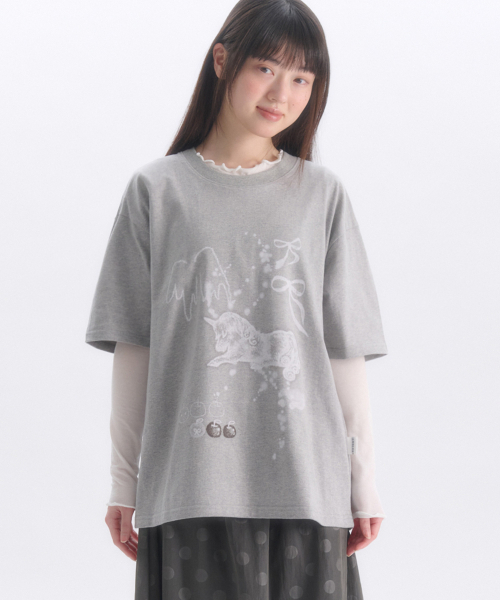 ambler(エムブラー)の「A Horse Neighs グラフィック半袖Tシャツ AS1303 (メランジ)(Tシャツ/カットソー・レディース・その他・SMALL/MEDIUM)」の1枚目の写真