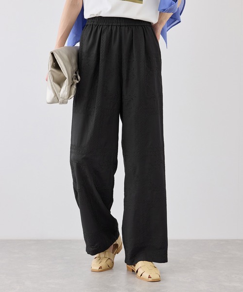 ROPE' PICNIC（ロペピクニック）の「スクエア刺繍イージーワイドパンツ（その他パンツ・レディース・ブラック/ダークブラウン/ホワイト・M/S）」の6枚目の写真