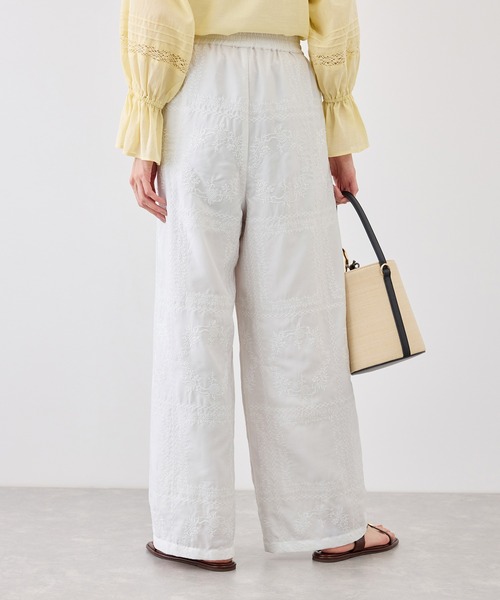 ROPE' PICNIC（ロペピクニック）の「スクエア刺繍イージーワイドパンツ（その他パンツ・レディース・ブラック/ダークブラウン/ホワイト・M/S）」の11枚目の写真