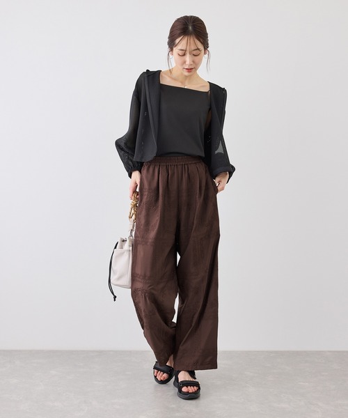 ROPE' PICNIC（ロペピクニック）の「スクエア刺繍イージーワイドパンツ（その他パンツ・レディース・ブラック/ダークブラウン/ホワイト・M/S）」の13枚目の写真