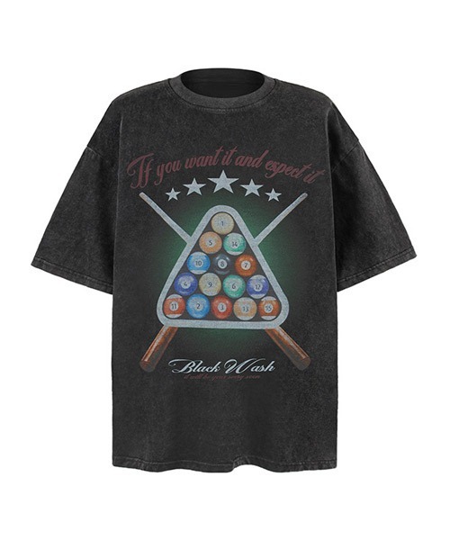Ressaca(レサーカ)の「オーバーサイズピグメント加工ビリヤードプリントTシャツ(Tシャツ/カットソー・メンズ・ブルー/ブラック・XL/L/M)」の6枚目の写真