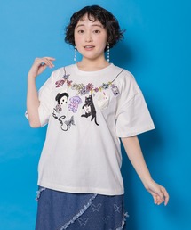 161646:天日干しアニマルぬい刺繍Tシャツ