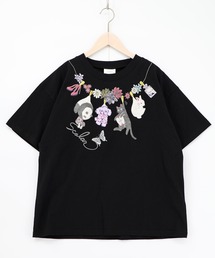 161646：天日干しアニマルぬい刺繍Tシャツ